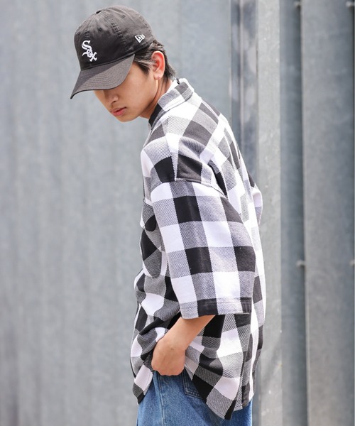 WEGO（ウィゴー）の「WEGO/ハーフジップバッファローチェックビックシャツ（シャツ/ブラウス・メンズ・ホワイト系その他2/グリーン系その他2・MEDIUM/LARGE）」の18枚目の写真