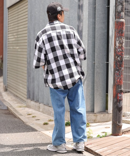 WEGO（ウィゴー）の「WEGO/ハーフジップバッファローチェックビックシャツ（シャツ/ブラウス・メンズ・ホワイト系その他2/グリーン系その他2・MEDIUM/LARGE）」の21枚目の写真