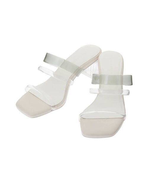 MERCURYDUO（マーキュリーデュオ）の「クリアチューブスクエアトゥサンダル（サンダル・レディース・ブラック/ベージュ/ミント・38/36/34）」の3枚目の写真