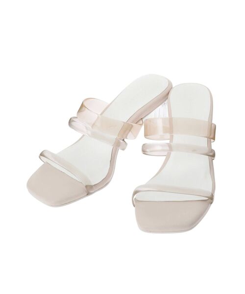 MERCURYDUO（マーキュリーデュオ）の「クリアチューブスクエアトゥサンダル（サンダル・レディース・ブラック/ベージュ/ミント・38/36/34）」の7枚目の写真