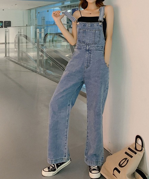 meJane（ミージェーン）の「ワイドデニムオーバーオール（サロペット/オーバーオール・レディース・インディゴブルー/ブルー・M/L）」の10枚目の写真