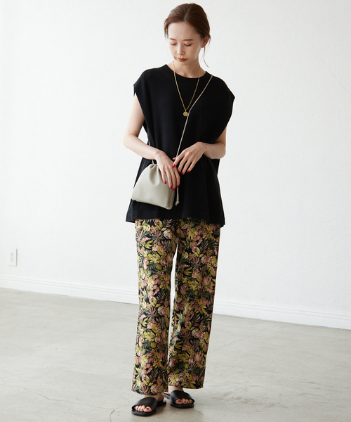 SLOBE IENA スムース クルーネックプルオーバー 長袖ニット グリーン 追加》スムースオーバーニット（ニット/セーター）｜SLOBE IENA