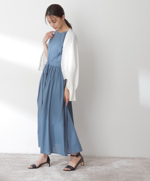 N.（N. Natural Beauty Basic）（エヌエヌナチュラルビューティーベーシック）の「◆透かし編みカーディガン（カーディガン/ボレロ・レディース・オフホワイト/ブルー/オレンジ・MEDIUM）」の5枚目の写真