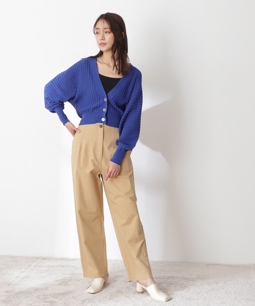 N.（N. Natural Beauty Basic）（エヌエヌナチュラルビューティーベーシック）の「◆透かし編みカーディガン（カーディガン/ボレロ・レディース・オフホワイト/ブルー/オレンジ・MEDIUM）」の7枚目の写真
