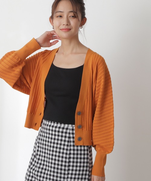 N.（N. Natural Beauty Basic）（エヌエヌナチュラルビューティーベーシック）の「◆透かし編みカーディガン（カーディガン/ボレロ・レディース・オフホワイト/ブルー/オレンジ・MEDIUM）」の16枚目の写真