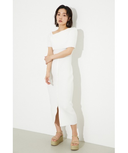 【セール】2WAYワンショルニットタイトワンピース（ワンピース）｜rienda（リエンダ）