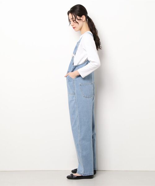 RETRO GIRL（レトロガール）の「ZIPサロペット（サロペット/オーバーオール・レディース・ブラック/ケミカルウォッシュ/アイボリー・FREE）」の5枚目の写真