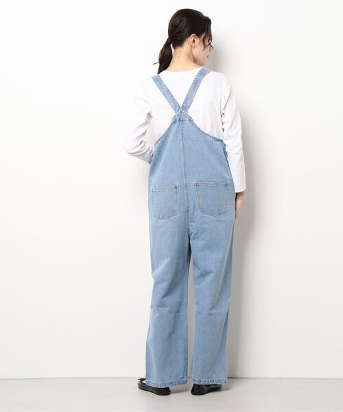 RETRO GIRL（レトロガール）の「ZIPサロペット（サロペット/オーバーオール・レディース・ブラック/ケミカルウォッシュ/アイボリー・FREE）」の4枚目の写真