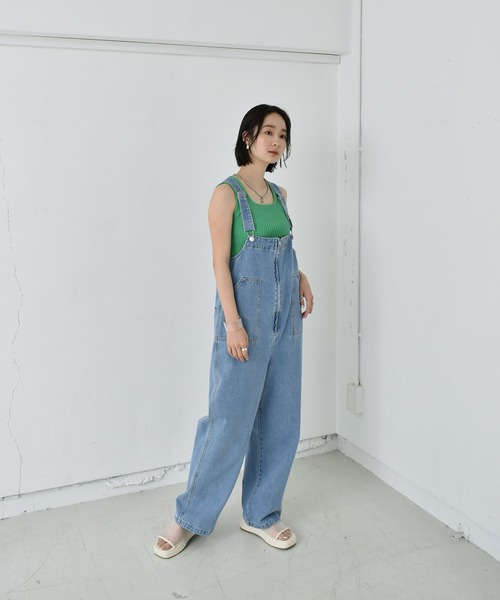 RETRO GIRL（レトロガール）の「ZIPサロペット（サロペット/オーバーオール・レディース・ブラック/ケミカルウォッシュ/アイボリー・FREE）」の21枚目の写真