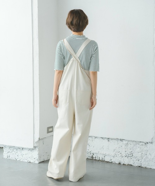 RETRO GIRL（レトロガール）の「ZIPサロペット（サロペット/オーバーオール・レディース・ブラック/ケミカルウォッシュ/アイボリー・FREE）」の8枚目の写真