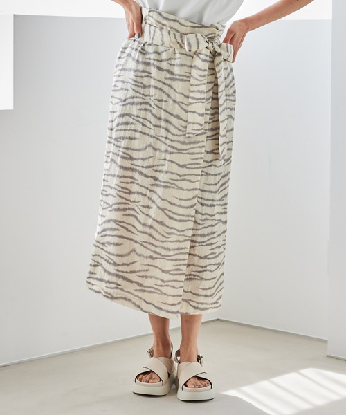 BARNYARDSTORM（バンヤードストーム）の「BARNYARDSTORM / 【WEB限定サイズXS】ラップ風リネンスカート（スカート・レディース・ブラック/ベージュ/カーキ・1/0/00）」の2枚目の写真