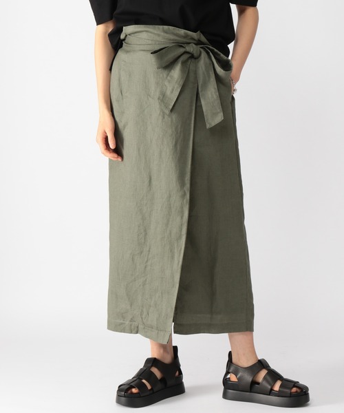 BARNYARDSTORM（バンヤードストーム）の「BARNYARDSTORM / 【WEB限定サイズXS】ラップ風リネンスカート（スカート・レディース・ブラック/ベージュ/カーキ・1/0/00）」の10枚目の写真