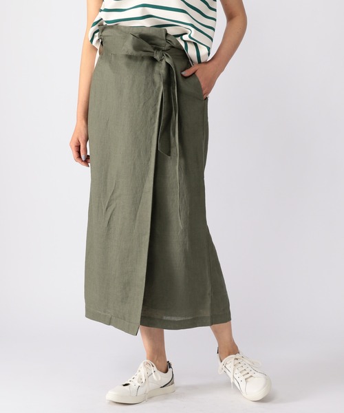 BARNYARDSTORM（バンヤードストーム）の「BARNYARDSTORM / 【WEB限定サイズXS】ラップ風リネンスカート（スカート・レディース・ブラック/ベージュ/カーキ・1/0/00）」の17枚目の写真