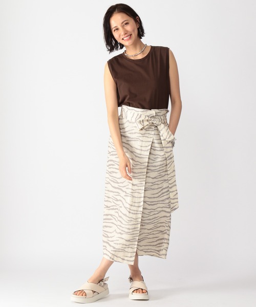 BARNYARDSTORM（バンヤードストーム）の「BARNYARDSTORM / 【WEB限定サイズXS】ラップ風リネンスカート（スカート・レディース・ブラック/ベージュ/カーキ・1/0/00）」の8枚目の写真