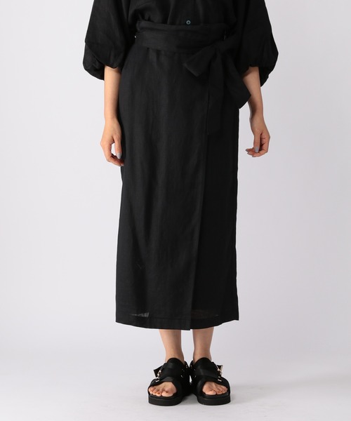 BARNYARDSTORM（バンヤードストーム）の「BARNYARDSTORM / 【WEB限定サイズXS】ラップ風リネンスカート（スカート・レディース・ブラック/ベージュ/カーキ・1/0/00）」の11枚目の写真