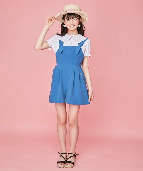 JENNI love（ジェニィラブ）の「ロゴリボンストローハット（ハット・キッズ・ブラック/ピンク・54cm/56cm）」の6枚目の写真