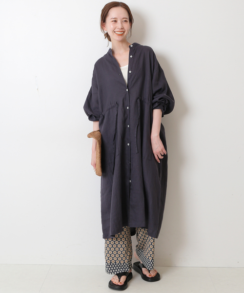 SLOBE IENA(スローブイエナ)の「リネンシャツワンピース(ワンピース・レディース・ブラック系その他/ベージュ・FREE)」の7枚目の写真