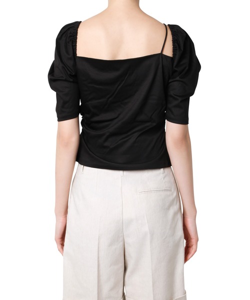 LE CIEL BLEU(ルシェルブルー)の「ギャザーディティールジャージートップス / Gather Detail Jersey Top(Tシャツ/カットソー・レディース・チャコールグレー/ブラック/パープル・38/36)」の7枚目の写真