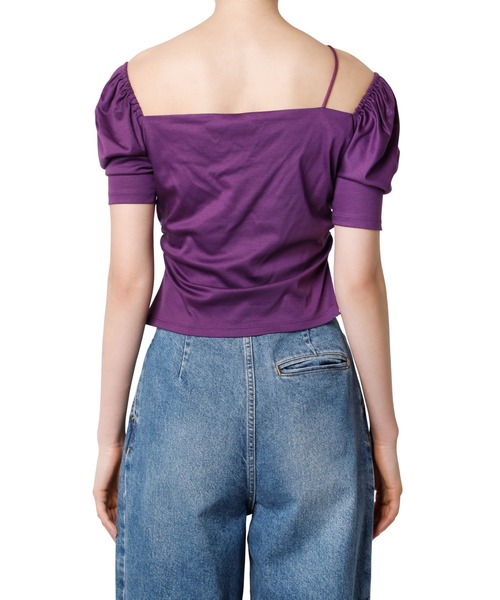LE CIEL BLEU(ルシェルブルー)の「ギャザーディティールジャージートップス / Gather Detail Jersey Top(Tシャツ/カットソー・レディース・チャコールグレー/ブラック/パープル・38/36)」の22枚目の写真