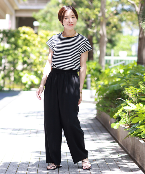 journal standard L'essage（ジャーナルスタンダードレサージュ）の「フレンチリネシャンイージーパンツ（その他パンツ・レディース・ブラック/ベージュ/ピンク・38/36）」の4枚目の写真