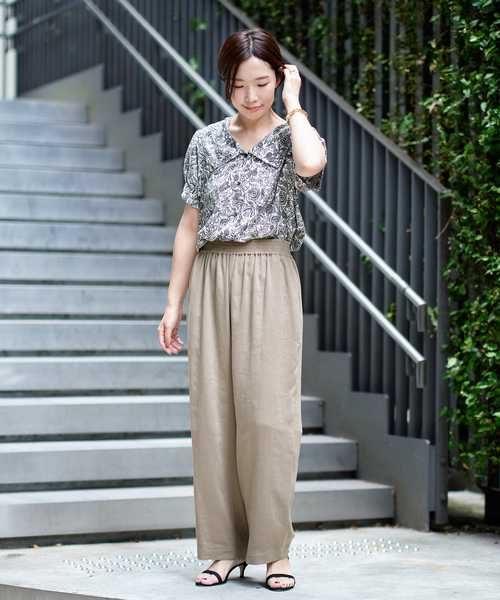 journal standard L'essage（ジャーナルスタンダードレサージュ）の「フレンチリネシャンイージーパンツ（その他パンツ・レディース・ブラック/ベージュ/ピンク・38/36）」の12枚目の写真