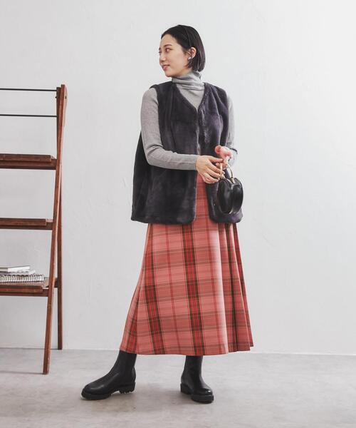 coen（コーエン）の「チェックプリーツスカート#（スカート・レディース・ダークグリーン/ネイビー/ピンク/イエロー・M/L）」の10枚目の写真