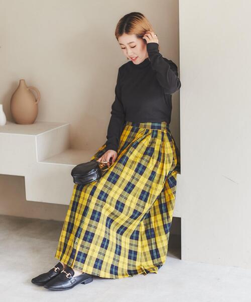 coen（コーエン）の「チェックプリーツスカート#（スカート・レディース・ダークグリーン/ネイビー/ピンク/イエロー・M/L）」の12枚目の写真