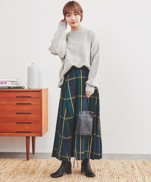 coen（コーエン）の「チェックプリーツスカート#（スカート・レディース・ダークグリーン/ネイビー/ピンク/イエロー・M/L）」の16枚目の写真