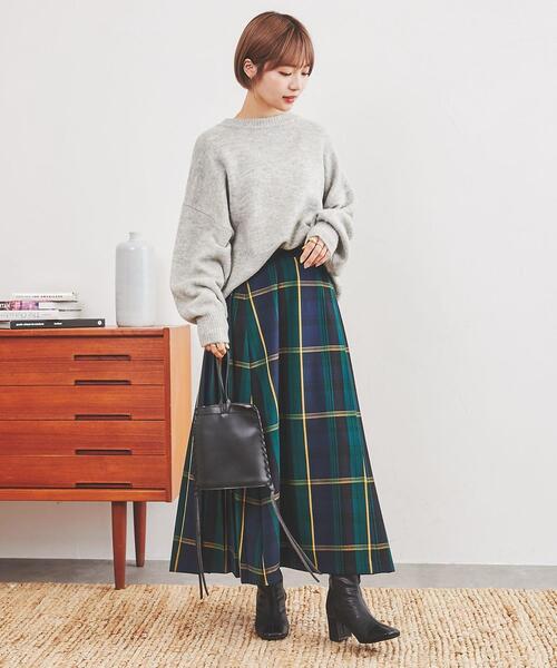 coen（コーエン）の「チェックプリーツスカート#（スカート・レディース・ダークグリーン/ネイビー/ピンク/イエロー・M/L）」の17枚目の写真