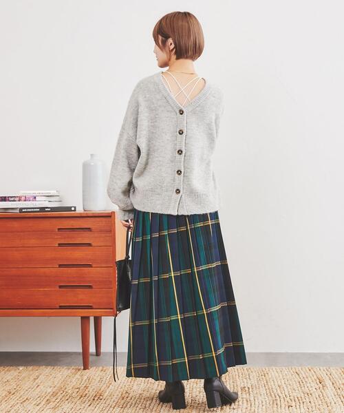 ネイビーとグリーンのチェック プリーツスカート Amazon.co.jp: [m.i.a] チェック柄プリーツスカート単品 色