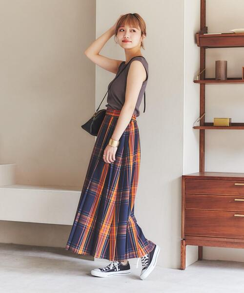 coen(コーエン)の「チェックプリーツスカート#(スカート・レディース・ダークグリーン/ピンク/ネイビー/イエロー・L/M)」の11枚目の写真