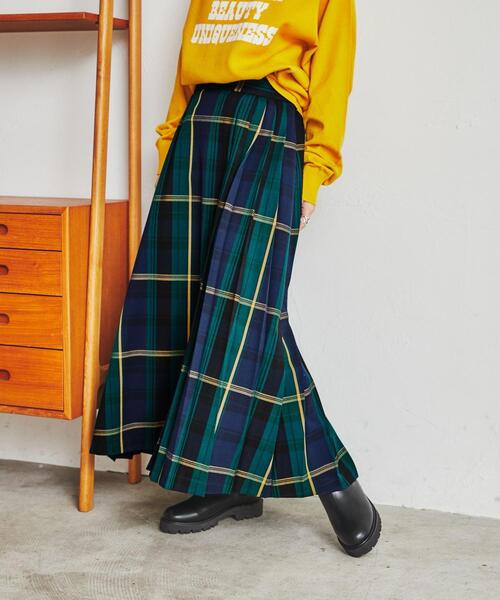 coen(コーエン)の「チェックプリーツスカート#(スカート・レディース・ダークグリーン/ピンク/ネイビー/イエロー・L/M)」の7枚目の写真
