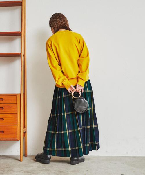 coen(コーエン)の「チェックプリーツスカート#(スカート・レディース・ダークグリーン/ピンク/ネイビー/イエロー・L/M)」の5枚目の写真