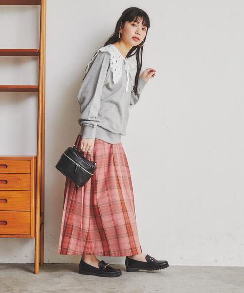 coen(コーエン)の「チェックプリーツスカート#(スカート・レディース・ダークグリーン/ピンク/ネイビー/イエロー・L/M)」の15枚目の写真