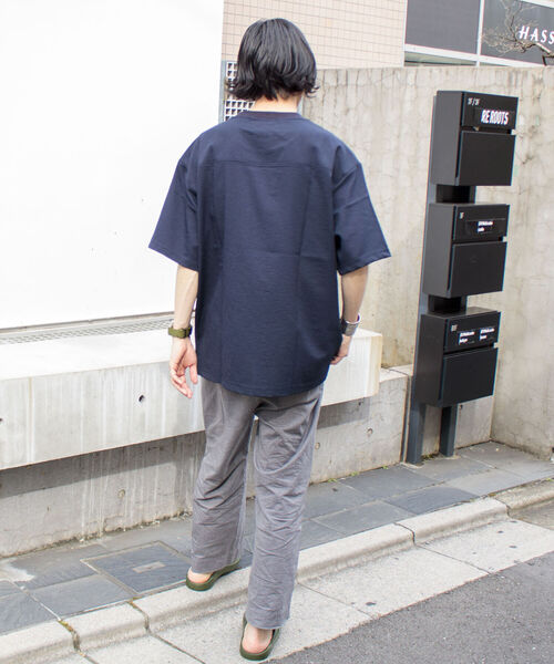 GLOSTER(グロスター)の「【GLOSTER/グロスター】EVALET プルオーバーTシャツ 吸水・吸汗・速乾性(Tシャツ/カットソー・メンズ・キャメル/グレイッシュベージュ/ダークネイビー・M/L)」の6枚目の写真
