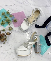 【Swankiss】PG many frill heels Lサイズ Swankiss（スワンキス）の「PG frill ribbon sandal（サンダル