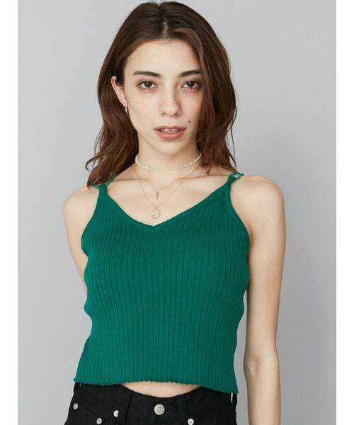 EVRIS(エヴリス)の「ダブルストラップニットキャミソール(ニット/セーター・レディース・ブラック/ブラウン/グリーン・FREE)」の13枚目の写真