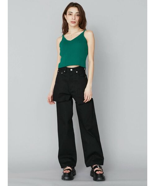 EVRIS(エヴリス)の「ダブルストラップニットキャミソール(ニット/セーター・レディース・ブラック/ブラウン/グリーン・FREE)」の15枚目の写真