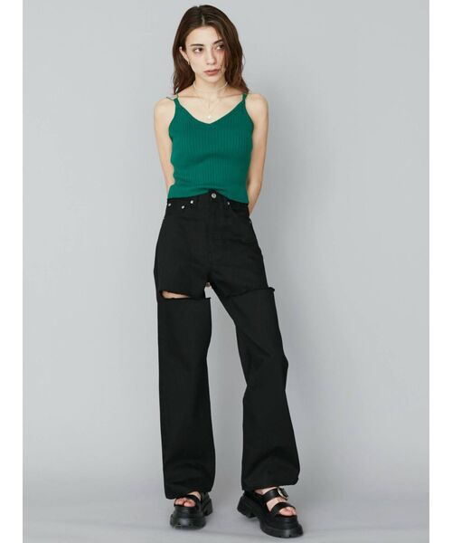 EVRIS(エヴリス)の「ダブルストラップニットキャミソール(ニット/セーター・レディース・ブラック/ブラウン/グリーン・FREE)」の16枚目の写真