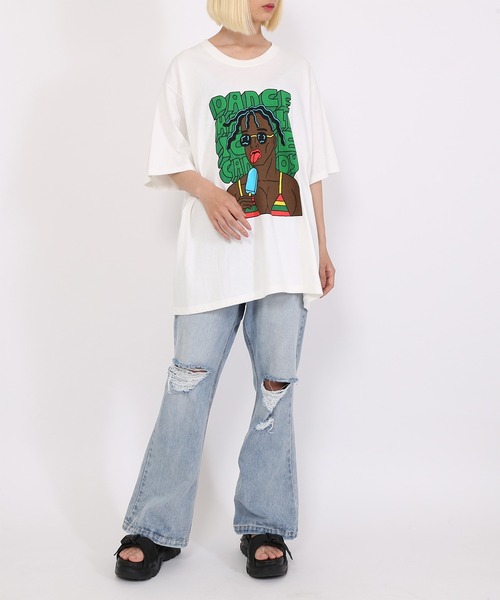 PUNYUS(プニュズ)の「ダメージフレアデニムパンツ(デニムパンツ・レディース・ライトブルー・1/2/3/4)」の5枚目の写真