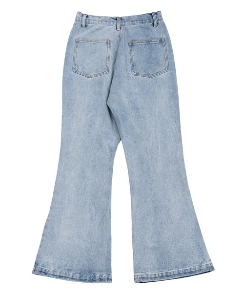 PUNYUS(プニュズ)の「ダメージフレアデニムパンツ(デニムパンツ・レディース・ライトブルー・1/2/3/4)」の9枚目の写真