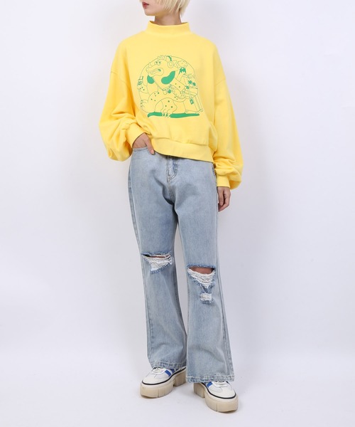 PUNYUS(プニュズ)の「ダメージフレアデニムパンツ(デニムパンツ・レディース・ライトブルー・1/2/3/4)」の18枚目の写真