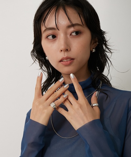 VACANCY（ヴァカンシー）の「スクエアピンキーリング【4号】（リング・レディース・シルバー・FREE）」の9枚目の写真
