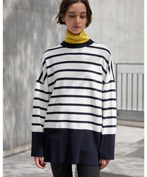 INED | ハイツイストコットンボーダーニット(ニット/セーター)