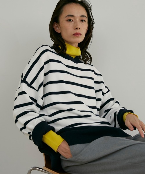 INED（イネド）の「ハイツイストコットンボーダーニット ゆったりシルエット もちっとした手触り（ニット/セーター・レディース・その他9・9号/7号）」の15枚目の写真