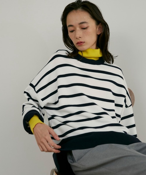 INED（イネド）の「ハイツイストコットンボーダーニット ゆったりシルエット もちっとした手触り（ニット/セーター・レディース・その他9・9号/7号）」の16枚目の写真