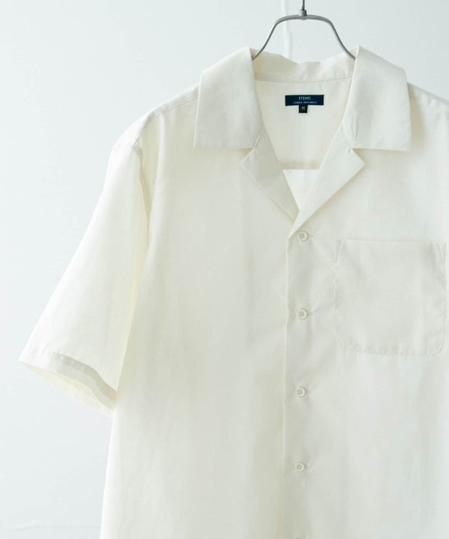 ITEMS URBANRESEARCH（アイテムズ アーバンリサーチ）の「『UR TECH Smart Linen Touch』EASYケアOPカラー半袖シャツ（シャツ/ブラウス・メンズ・ベージュ/ネイビー/オフホワイト/ブルー・MEDIUM/LARGE）」の5枚目の写真