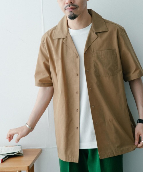 ITEMS URBANRESEARCH（アイテムズ アーバンリサーチ）の「『UR TECH Smart Linen Touch』EASYケアOPカラー半袖シャツ（シャツ/ブラウス・メンズ・ベージュ/ネイビー/オフホワイト/ブルー・MEDIUM/LARGE）」の12枚目の写真