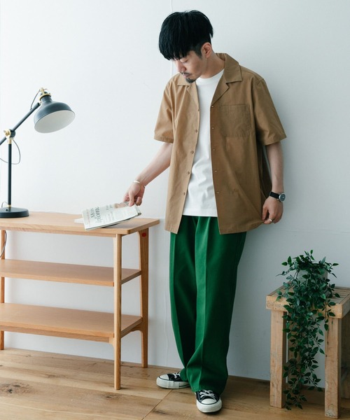 ITEMS URBANRESEARCH（アイテムズ アーバンリサーチ）の「『UR TECH Smart Linen Touch』EASYケアOPカラー半袖シャツ（シャツ/ブラウス・メンズ・ベージュ/ネイビー/オフホワイト/ブルー・MEDIUM/LARGE）」の18枚目の写真