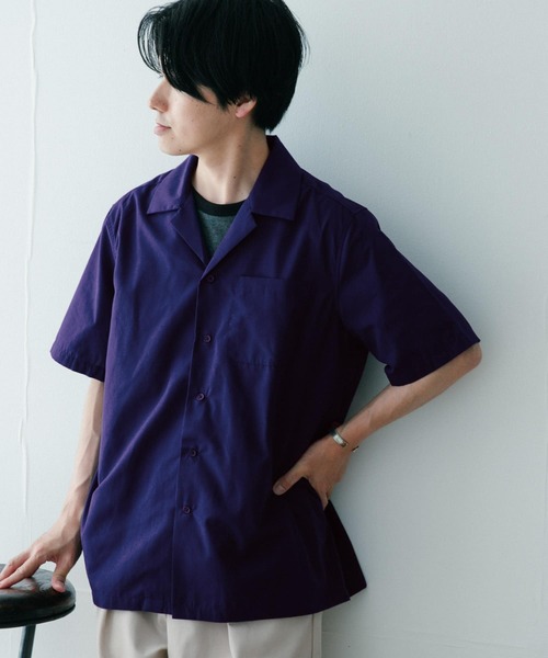 ITEMS URBANRESEARCH（アイテムズ アーバンリサーチ）の「『UR TECH Smart Linen Touch』EASYケアOPカラー半袖シャツ（シャツ/ブラウス・メンズ・ベージュ/ネイビー/オフホワイト/ブルー・MEDIUM/LARGE）」の19枚目の写真